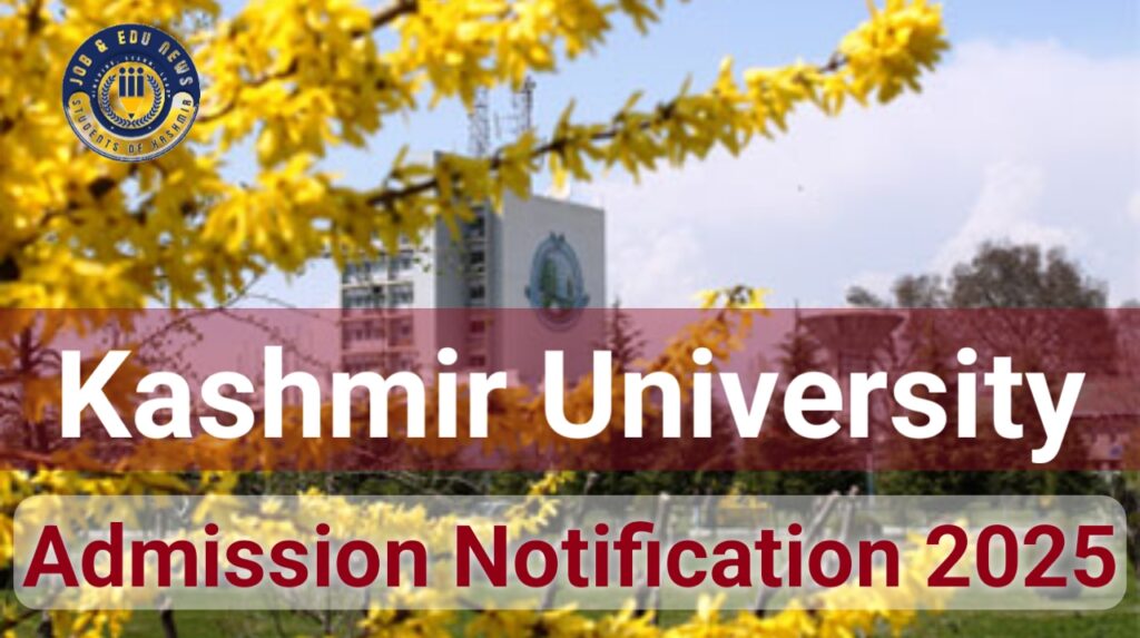 Kashmir University admission notification 2025